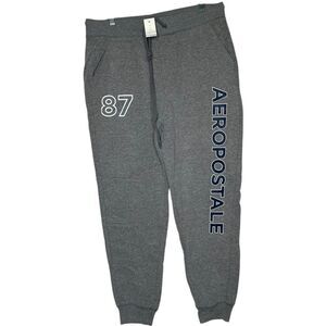 New Aeropostale Gray Joggers with Blue Logo